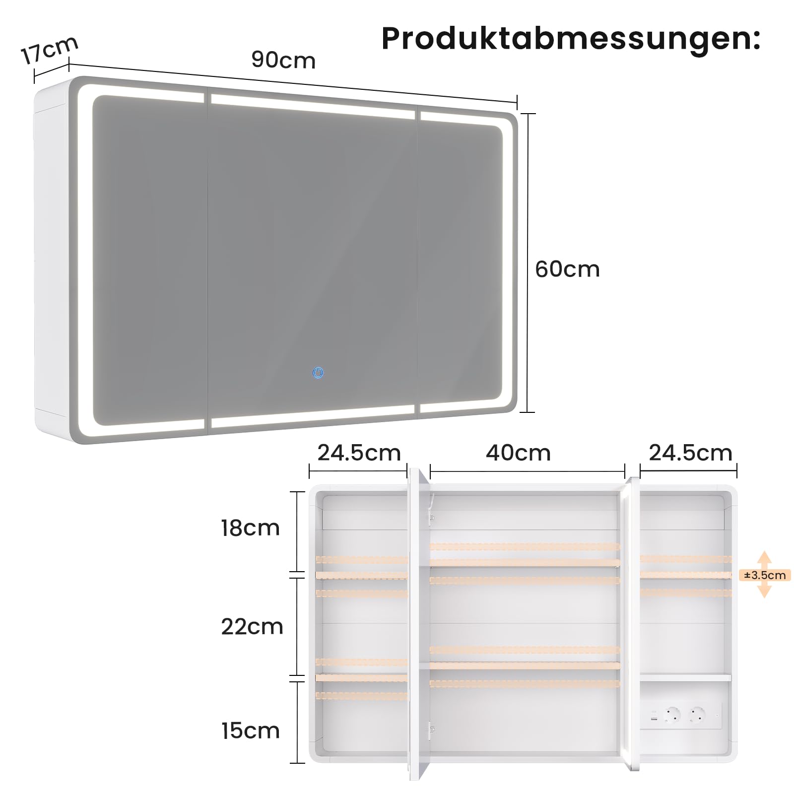 forabamb-spiegelschrank-bad-90-x-60-x-16-cm-led-beleuchtung-steckdosen-9-f-cher image 2