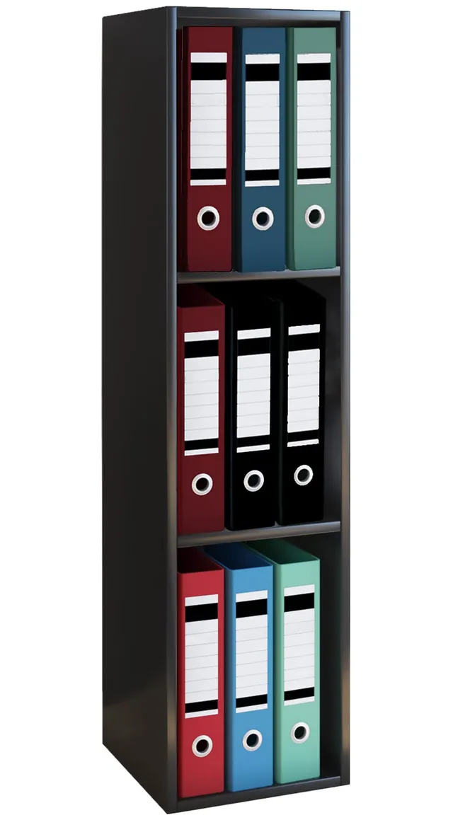 vcm-b-roregal-schwarz-34x30x107-cm-standregal-mit-3-f-chern-holzwerkstoff-b-cher image 1