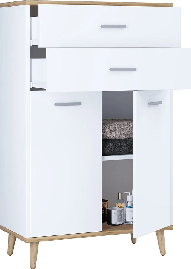 vcm-badm-bel-midischrank-wei-honig-eiche-60x28x97-cm-2-t-ren-2-f-cher-holz image 1