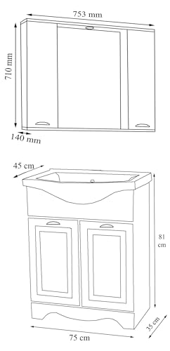 vcm-badm-bel-waschtisch-wei-75x152-cm-5-t-ren-6-f-cher-2-schubladen-keramik-wasc image 8