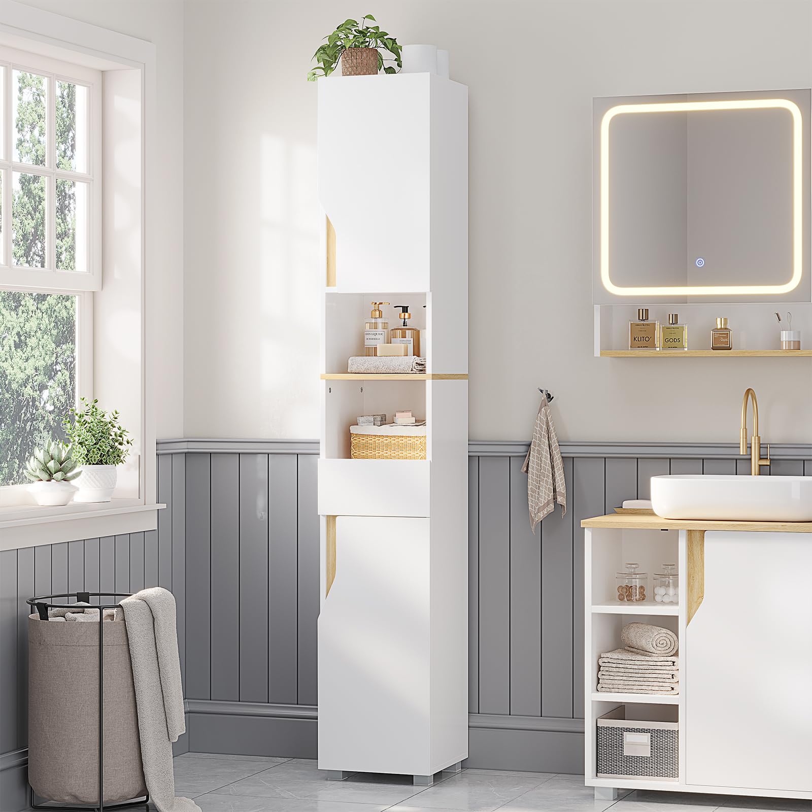 forabamb-spiegelschrank-bad-80-cm-mit-led-beleuchtung-badezimmerschrank-mit-hd-s image 2