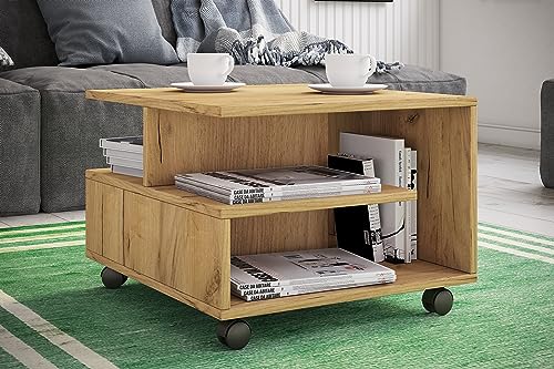 vcm-beistelltisch-honig-eiche-50x50x40-cm-4-f-cher-rollbar image 6
