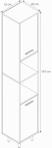 vcm-cosila-badm-bel-hochschrank-wei-honig-eiche-32x28x181-cm image 6