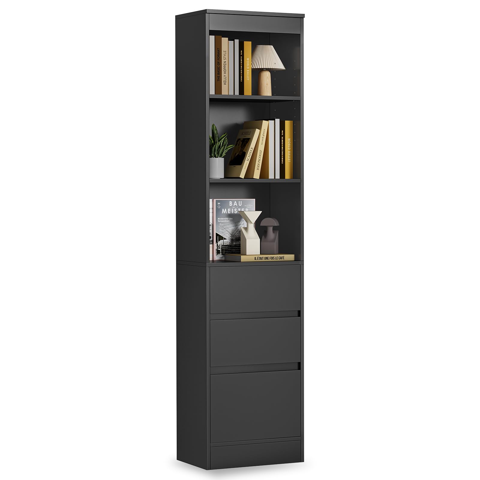 forabamb-badezimmerschrank-hochschrank-schwarz-180x40x30-cm-mit-3-schubladen-und image 8