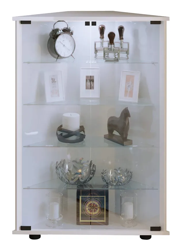 vcm-standvitrine-wei-67x23x88-cm-vitrinenschrank-mit-2-t-ren-5-f-chern-holzwerks image 1