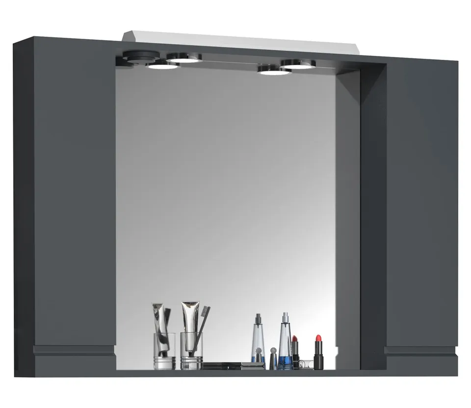 vcm-badm-bel-spiegelschrank-anthrazit-100-x-14-x-71-cm-mit-2-dreht-ren-und-3-f-c image 1