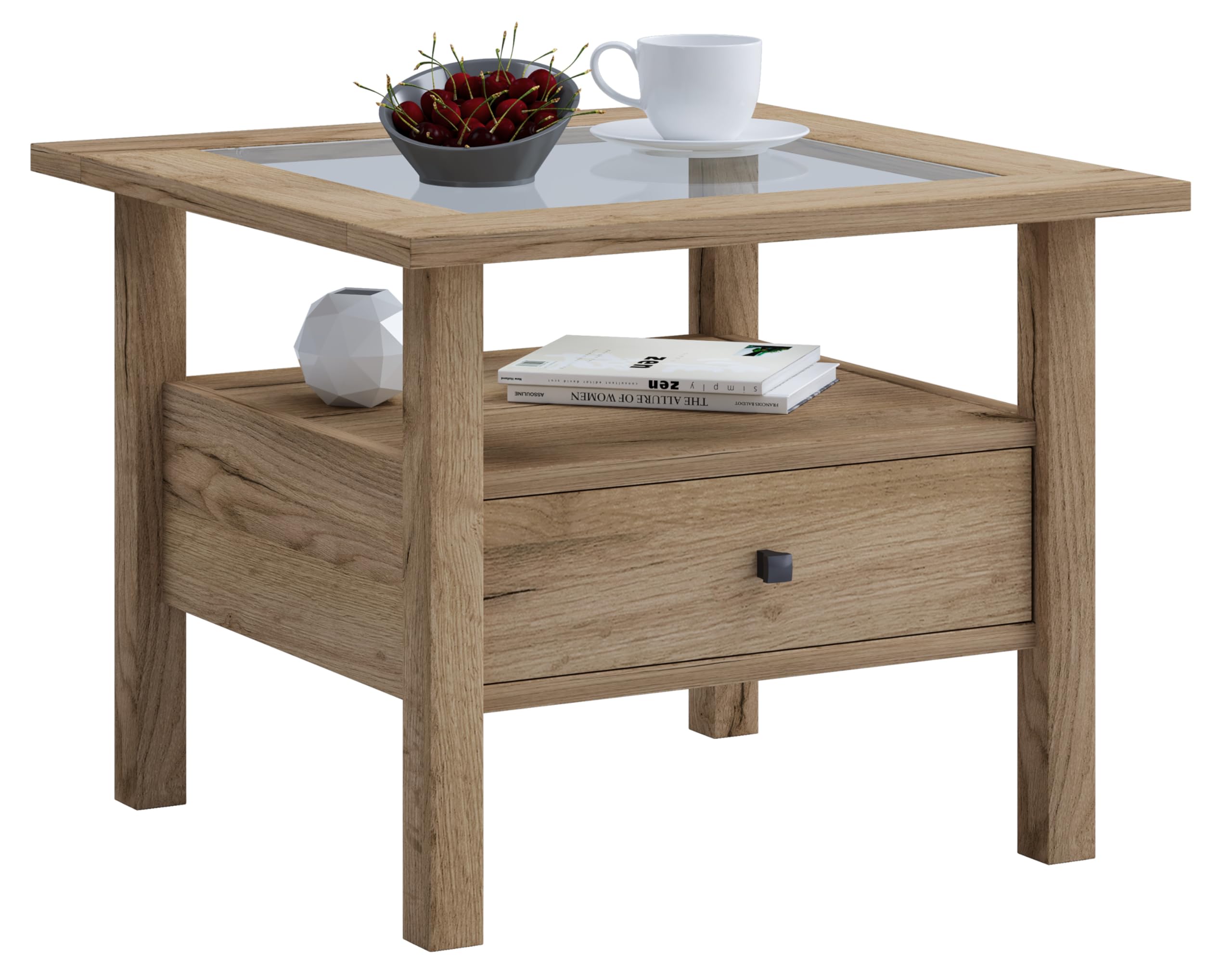vcm-dalosa-beistelltisch-honig-eiche-54x54x42-cm-1-fach-1-schublade image 2
