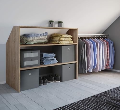 vcm-kleiderschrank-sonoma-eiche-90x50x100-cm-3-offene-f-cher-garderobenregal image 8