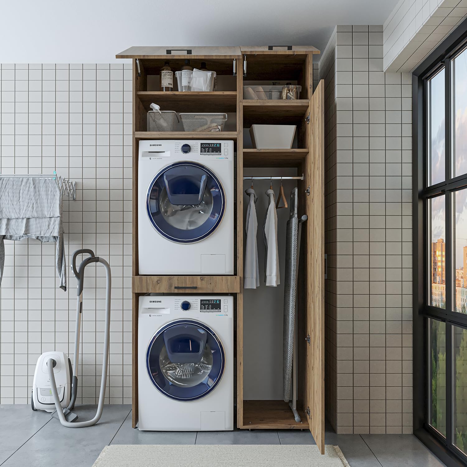 roomart-waschmaschinenschrank-112-cm-berbauschrank-f-r-waschmaschine-trockner-ei image 4