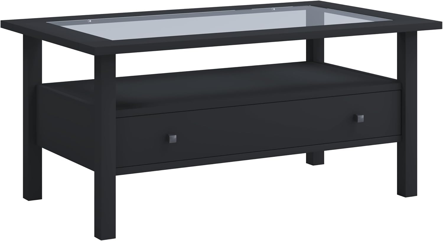 vcm-beistelltisch-lingis-l-schwarz-90-x-54-x-42-cm-mit-schublade-und-esg-glaspla image 6